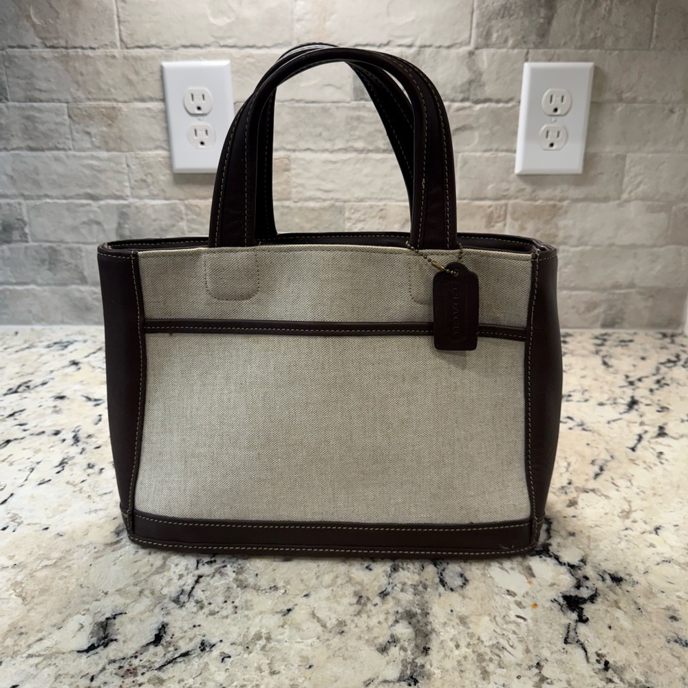 Coach EUC Vintage Bleecker Brown & Light Cream Handbag